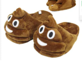 Poop Emoticon Plush Slippers