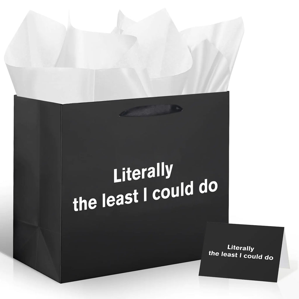 Gag Gift Bags with Tissue Paper and Greeting Card